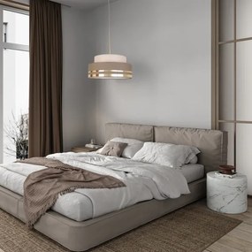 Luster na lanku TAMI 1xE27/60W/230V pr. 40 cm béžová/hnedá/zlatá