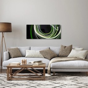 Obraz zelených čiar (120x50 cm)