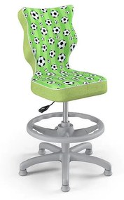 PETIT Detská otočná stolička s podnožkou, pre deti s výškou 119-142 cm, s futbalovým vzorom Entelo