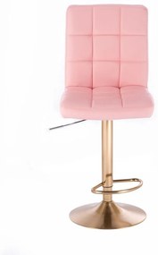 LuxuryForm DESIGN Barová stolička TOLEDO na zlatom tanieri - ružová