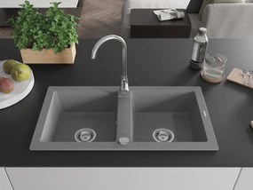 Mexen Mario - drez granitový 82,0x43,6cm, 2-komorový, šedá, 6504822000-71