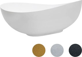 Besco Voľne stojaca vaňa z liateho mramoru Siya Glam 160x92 (172x100) BESCO-Rozmery: 172x100, BESCO-Farba: Biela/strieborná