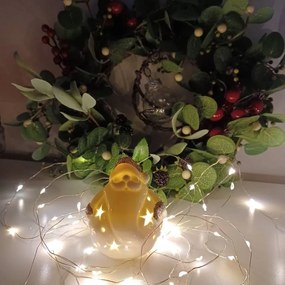 DECOLED Keramický Santa, 7,6 x 7 x 7,8 cm, teplá biela, 2xLR44