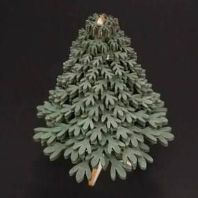 AMADEA Drevený 3D stromček zelený 10 cm