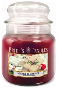 PRICE´S MIDI vianočná sviečka ve skle Merry & Bright - horenie 90h