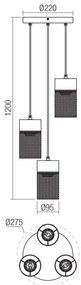 Redo 01-3142 - Luster na lanku STEM 3xE27/42W/230V