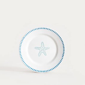 Dezertný tanier KAOMA biely / modrý 774553