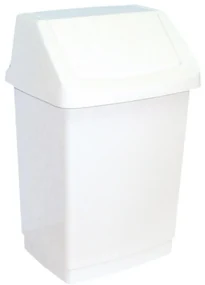 Odpadkový kôš s vekom plastový 50 l, biela