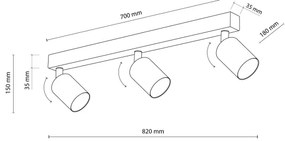 Bodové svietidlo NEX 3xGU10/10W/230V biela