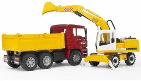 Bruder Nákladné auto MAN TGA s bagrom Liebherr, 1:16, 73 x 18,5 x 23 cm