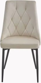 Set 2 stoličiek IMOLA - svetlý béžový zamat / čierne nohy