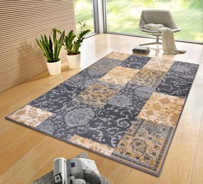 Koberec Hanse Home Gloria Bloques sivý / horčicový