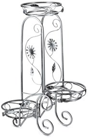 STOJAN NA KVETINÁČ FLOWER 88X28X65 CM STRIEBORNÁ