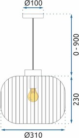 Toolight Toolight, stropné svietidlo zo skla 1xE27, biela, OSW-04412