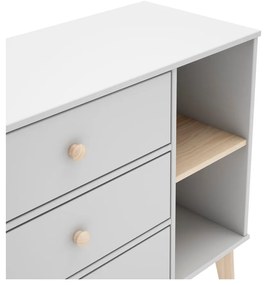 Biela nízka detská komoda 90x81 cm Esteban – Marckeric