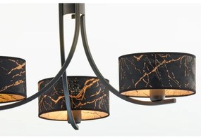 Jupiter 2106- Luster na reťazi ARTHUR 3xE27/15W/230V čierna/oranžová/mramorový dekor