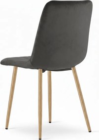 Tmavosivá zamatová stolička LAVA GRAPHITE GRAY
