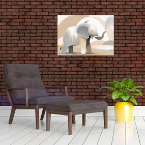 Obraz - Slon v pastelových farbách (70x50 cm)