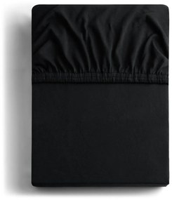 Čierna napínacia plachta jersey 220x200 cm Amber – Restilo
