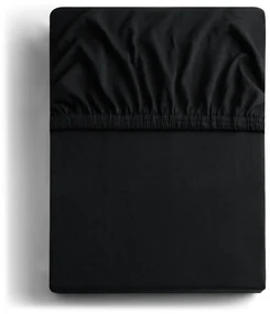 Čierna napínacia plachta jersey 220x200 cm Amber – Restilo
