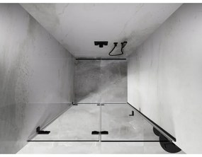 Mexen, Mexen Lunar-F ľavé sklápacie sprchové dvere 95 cm, transparentné, pištoľový kov - 836-095-000-95-00-L
