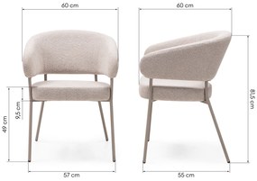 Jídelní křeslo Lamu bouclé béžové