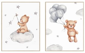 Detské obrázky v súprave 2 ks 30x40 cm Teddy Bears – knor