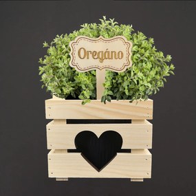 AMADEA Drevený zápich - ceduľka na bylinky Oregano, výška 20 cm, český výrobok