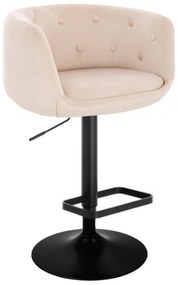 LuxuryForm DESIGN Barová stolička MONTANA VELUR na čiernom tanieri - krémová