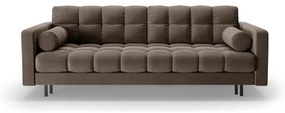 Hnedá zamatová rozkladacia/s úložným priestorom pohovka 222 cm Bali – Cosmopolitan Design