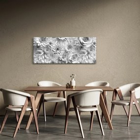 Obraz - Biele kvety (120x50 cm)