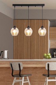 Candellux Čierno-hnedý závesný luster Aspa pre žiarovku 3x E27 33-00606