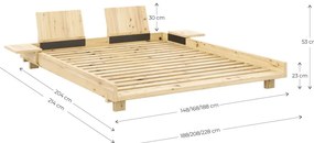 Hnedá dvojlôžková posteľ z borovicového dreva s roštom 140x200 cm Social – Karup Design