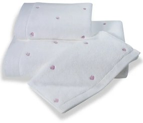 Soft Cotton Darčekové balenie uterákov a osušiek MICRO LOVE Biela / lila srdiečka
