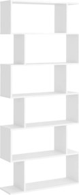HOMCOM Moderný Knižnica so 6 Policami do Jedálne, Obývačky a Kancelárie 80x23x192 cm Biela | Aosom