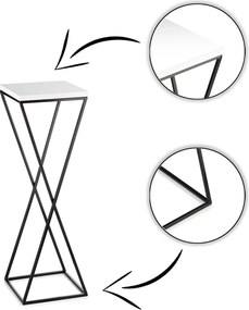 STOJAN NA KVETINÁČ LOFT6 70X24X24 CM ČIERNA/BIELA