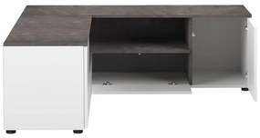Sivo-biely TV stolík v dekore betónu 130x46 cm Angle – TemaHome