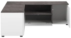 Sivo-biely TV stolík v dekore betónu 130x46 cm Angle – TemaHome