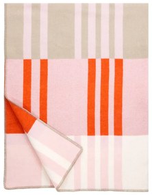 Vlnená deka Toffee 130x180, oranžovo-ružová