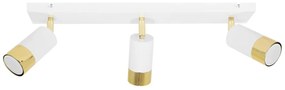 Stropné svietidlo HUGO, 3x biele/zlaté kovové tienidlo, (možnosť polohovania)