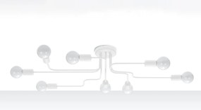 Stropné svietidlo Vector 8, biele telo svietidla