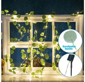 Aigostar - LED Solárna reťaz 100xLED/12m IP65 teplá biela eukalyptus