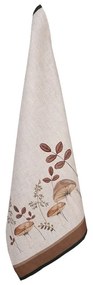 Béžová bavlnená utierka s hubkami Little Forest Jewels - 50*70 cm