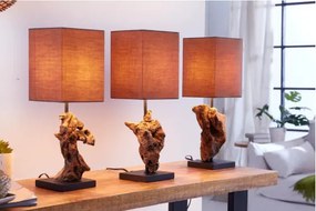 Stolová lampa 19479 Masív drevo - Hnedá  - Komfort-nábytok