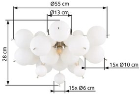 Globo 15633DO - Prisadený luster UDO 3xE14/25W/230V pr. 55 cm biela