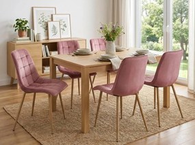 Jedálenská stolička SPLIT VELVET, ružová