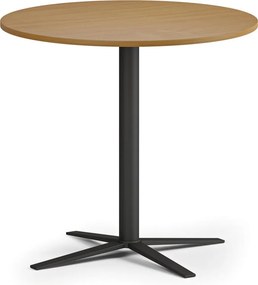 Konferenčný stolík AURA, priemer 60 cm, čierna podnož, buk