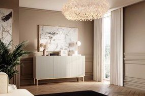 Komoda Nicole 150 cm - kašmírová / zlatá