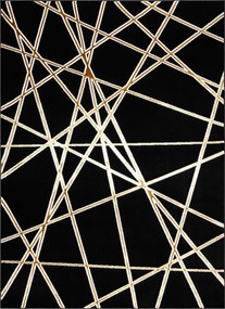 Dywany Łuszczów, Kusový koberec Allure 1964 black/gold, 80x150, čierna, kancelária