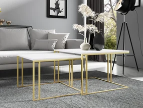 Set 2 konferenčných stolíkov Froyd Gold (zlatá + čierny molet) . Vlastná spoľahlivá doprava až k Vám domov. 1105862